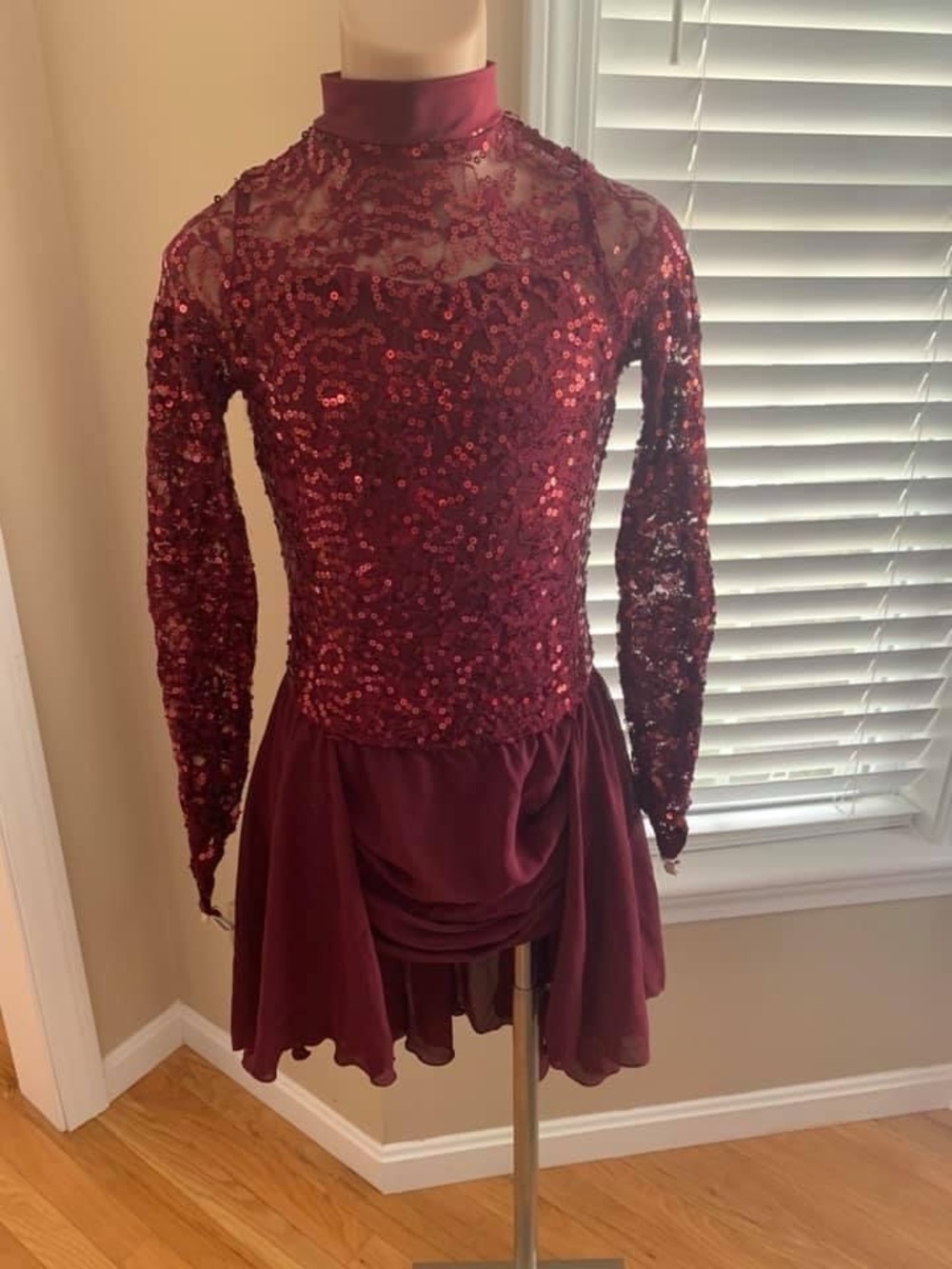 Weissman Burgundy Sequin Dance Costume
